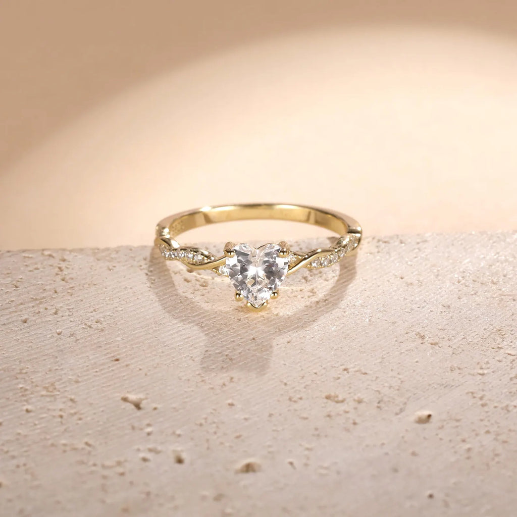 Plated Gold Sterling Silver Heart Ring